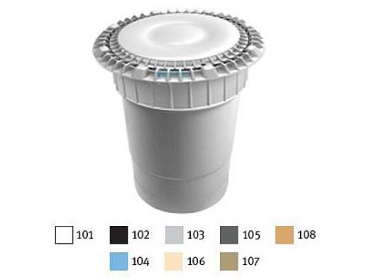AquaStar 8" Round Suction Outlet Cover with Vented Riser Ring with 2 Port Double Deep Sump Bucket with 6" Socket (VGB Series) Blue | 8AVWR104F