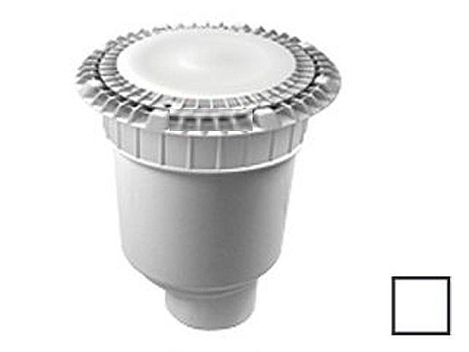 AquaStar 8" Round Low Profile Suction Outlet Cover with Vented Riser Ring with Double Deep Sump Bucket with 4" Spigot (VGB Series) | White| LP8AVWR101D