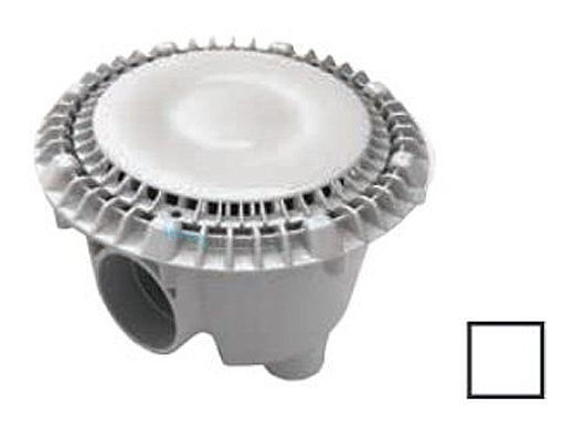 AquaStar 8" Sump Bucket with Super Low Profile Anti-Entrapment Cover with Riser Ring | White | LP8SBWR101