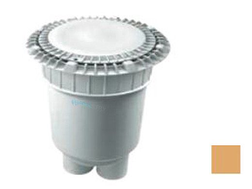 AquaStar 8" Round Low Profile Suction Outlet Cover with 2 Port Double Deep Sump Bucket | Tan | LP8AVWR108B