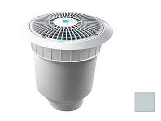 AquaStar 8'' Star Anti-Entrapment Cover, Solid Riser Ring and Double | Deep Frame with 4'' Spigot Sump Bucket (VGB Series) Light Gray | A8R103C