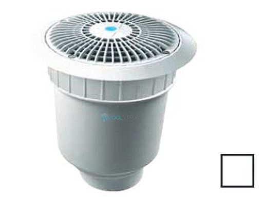 AquaStar 8" Star Anti-Entrapment Cover, Riser Ring and Double/Deep Mud Frame with 4" Socket Sump Bucket (VGB Series) | White | A8R101D