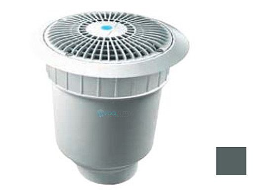AquaStar 8'' Star Anti-Entrapment Cover, Solid Riser Ring and Double/Deep Frame with 4'' Socket Sump Bucket (VGB Series) | Dark Gray | A8R105D