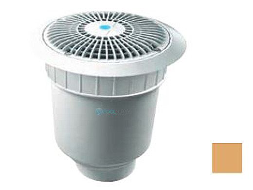 AquaStar 8'' Star Anti-Entrapment Cover, Solid Riser Ring and Double/Deep Frame with 4'' Socket Sump Bucket (VGB Series) | Tan | A8R108D