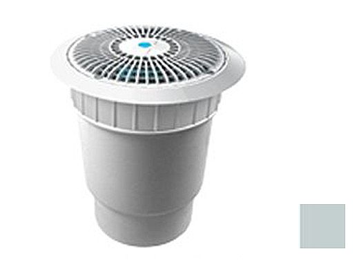 AquaStar 8'' Star Anti-Entrapment Cover, Solid Riser Ring and Double | Deep Frame with 6'' Spigot Sump Bucket (VGB Series) Light Gray | A8R103E