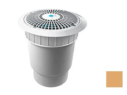 AquaStar 8'' Star Anti-Entrapment Cover, Solid Riser Ring and Double | Deep Frame with 6'' Spigot Sump Bucket (VGB Series) Tan | A8R108E