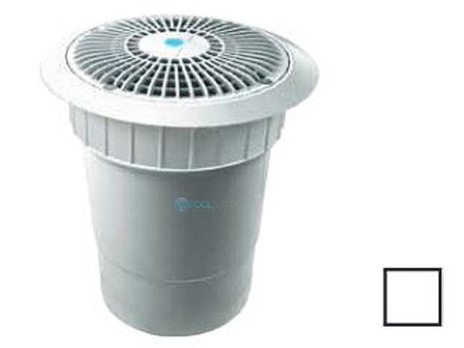 AquaStar 8" Star Anti-Entrapment Cover, Riser Ring and Double/Deep Mud Frame with 6" Socket Sump Bucket (VGB Series) | White | A8R101F