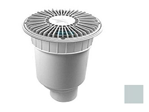 AquaStar 8" Round For U Wade Suction Outlet Cover with Double Deep Sump Bucket with 4" Spigot (VGB Series) Light Gray | 8FUW103C