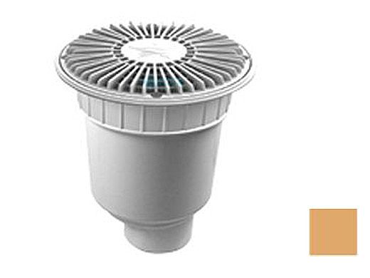 AquaStar 8" Round For U Wade Suction Outlet Cover with Double Deep Sump Bucket with 4" Spigot (VGB Series) Tan | 8FUW108C