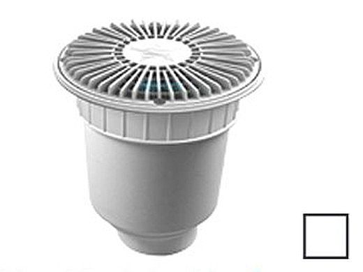 AquaStar 8" Round For U Wade Suction Outlet Cover with Double Deep Sump Bucket with 4" Socket (VGB Series) White | 8FUW101D
