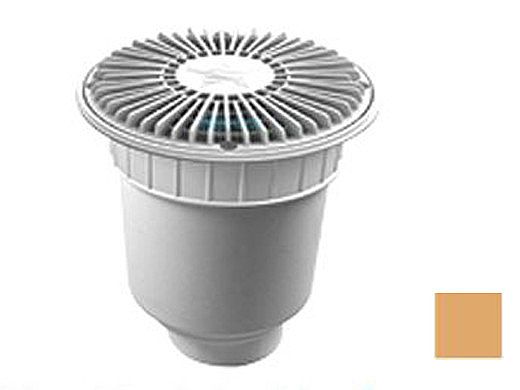 AquaStar 8" Round For U Wade Suction Outlet Cover with Double Deep Sump Bucket with 4" Socket (VGB Series) Tan | 8FUW108D