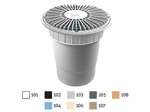AquaStar 8" Round For U Wade Suction Outlet Cover with 2 Port Double Deep Sump Bucket with 6" Socket (VGB Series) Blue | 8FUW104F