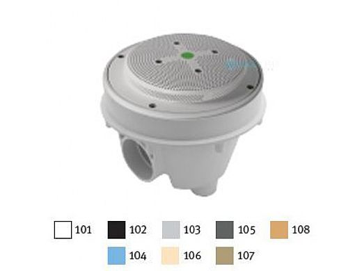 AquaStar 8" Round Hockey Puck Suction Outlet with Sump Bucket with Adjustable Collar (VGB Series) Blue | 8HPSBAC104