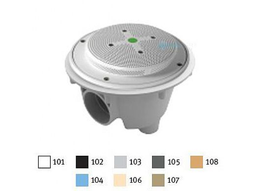 AquaStar 8" Round Hockey Puck Suction Outlet with Sump Bucket with Vinyl Gaskets (VGB Series) Blue | 8HPSBV104