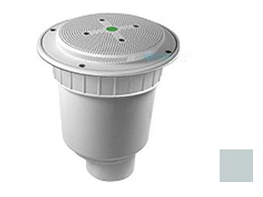 AquaStar 8" Round Hockey Puck Sumpless Suction Outlet Cover with Double Deep Sump Bucket with 4" Spigot (VGB Series) Light Gray | 8HP103C