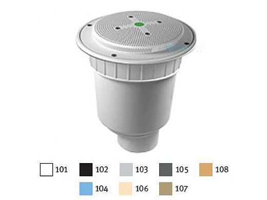 AquaStar 8" Round Hockey Puck Sumpless Suction Outlet Cover with Double Deep Sump Bucket with 4" Spigot (VGB Series) Blue | 8HP104C