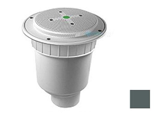 AquaStar 8" Round Hockey Puck Sumpless Suction Outlet Cover with Double Deep Sump Bucket with 4" Spigot (VGB Series) Dark Gray | 8HP105C