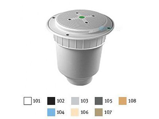 AquaStar 8" Round Hockey Puck Sumpless Suction Outlet Cover with Double Deep Sump Bucket with 4" Socket (VGB Series) Blue | 8HP104D