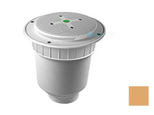 AquaStar 8" Round Hockey Puck Sumpless Suction Outlet Cover with Double Deep Sump Bucket with 4" Socket (VGB Series) Tan | 8HP108D