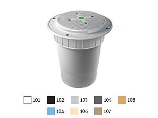 AquaStar 8" Round Hockey Puck Sumpless Suction Outlet Cover with 2 Port Double Deep Sump Bucket with 6" Socket (VGB Series) Blue | 8HP104F