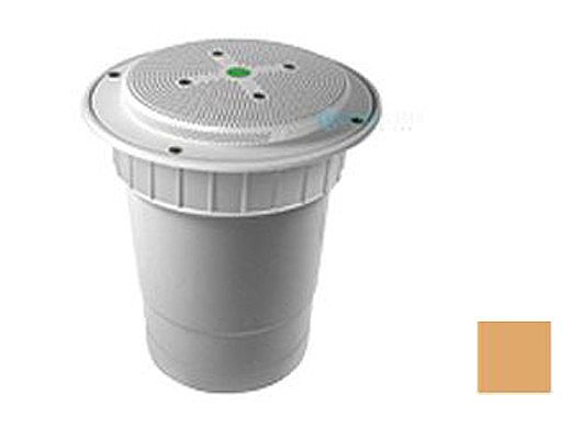 AquaStar 8" Round Hockey Puck Sumpless Suction Outlet Cover with 2 Port Double Deep Sump Bucket with 6" Socket (VGB Series) Tan | 8HP108F