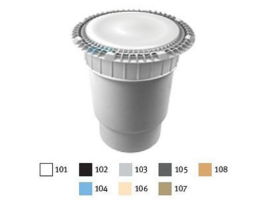 AquaStar 10" Round Suction Outlet Cover with Vented Riser Ring with Double Deep Sump Bucket with 6" Spigot (VGB Series) Blue | 10AVWR104E