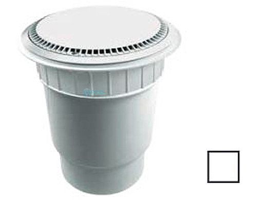 AquaStar 10" Round Suction Outlet Cover | with Solid Riser Ring with Double Deep Sump Bucket with 4" Socket (VGB Series) | White | 10AVR101D
