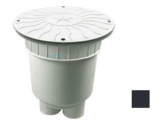 AquaStar 10" Round Debris Catcher Suction Outlet Cover with 2 Port Double Deep Sump Bucket (VGB Series) | Black | 10LT102B