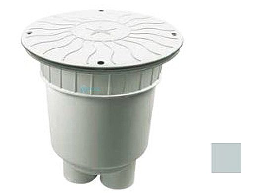 AquaStar 10" Round Debris Catcher Suction Outlet Cover with 2 Port Double Deep Sump Bucket (VGB Series) | Light Gray | 10LT103B