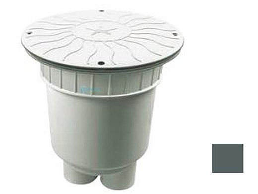 AquaStar 10" Round Debris Catcher Suction Outlet Cover with 2 Port Double Deep Sump Bucket (VGB Series) | Dark Gray | 10LT105B