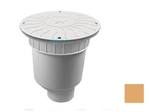 AquaStar 10" Round Debris Catcher Suction Outlet Cover with Double Deep Sump Bucket with 4" Spigot (VGB Series) Tan | 10LT108C