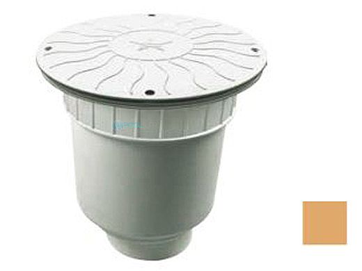 AquaStar 10" Round Debris Catcher Suction Outlet Cover with Double Deep Sump Bucket with 4" Socket (VGB Series) | Tan | 10LT108D