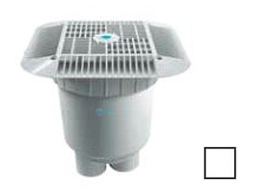 AquaStar 14" Square Grate with 2 Port Double Deep Sump Bucket (VGB Series) | White | 914101B