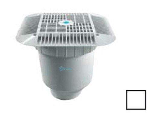 AquaStar 14" Square Grate with Double Deep Sump Bucket with 4" Socket (VGB Series) | White | 914101D