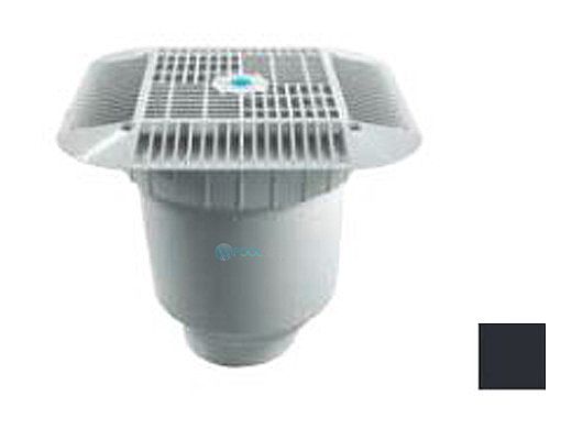 AquaStar 14" Square Grate with Double Deep Sump Bucket with 4" Socket (VGB Series) | Black | 914102D