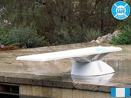 Inter-Fab Edge Base with Edge aquaBoard Board Complete | 8' Blue with White Top Tread and White Base | EDGE8BW-KIT