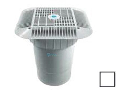 AquaStar 14" Square Grate with Double Deep Sump Bucket with 6" Socket (VGB Series) | White | 914101F