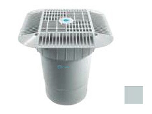AquaStar 14" Square Grate with Double Deep Sump Bucket with 6" Socket (VGB Series) | Light Gray | 914103F