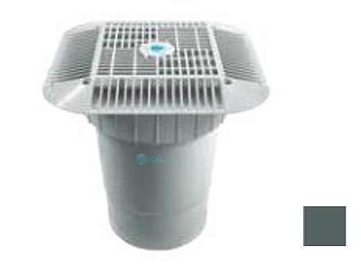 AquaStar 14" Square Grate with Double Deep Sump Bucket with 6" Socket (VGB Series) | Dark Gray | 914105F
