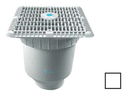 AquaStar 9" Wave Grate  & Vented Riser Ring with Double Deep Sump Bucket with 4" Socket | White | WAV9WR101D