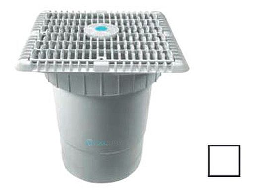 AquaStar 9" Wave Anti-Entrapment Suction Outlet Cover & Vented Riser Ring and Double/Deep Frame with 6'' Socket Sump Bucket | White | WAV9WR101F