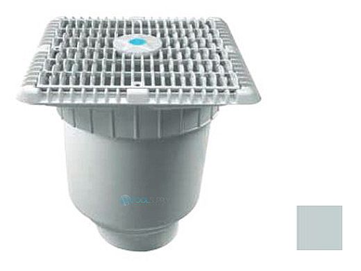 AquaStar 9" Wave Grate  & Vented Riser Ring with Double Deep Sump Bucket with 4" Socke | Light Gray | WAV9WR103D