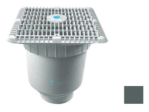 AquaStar 9" Wave Grate  & Vented Riser Ring with Double Deep Sump Bucket with 4" Socke | Dark Gray | WAV9WR105D