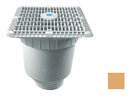 AquaStar 9" Wave Grate  & Vented Riser Ring with Double Deep Sump Bucket with 4" Socke | Tan | WAV9WR108D