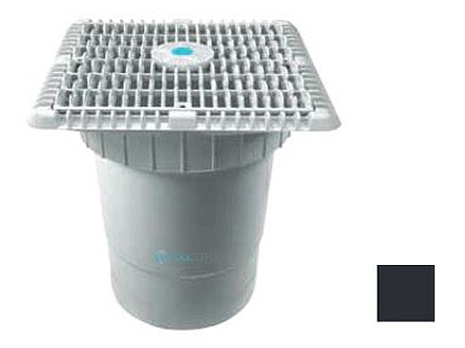 AquaStar 9" Wave Anti-Entrapment Suction Outlet Cover & Vented Riser Ring and Double/Deep Frame with 6'' Socket Sump Bucket | Black | WAV9WR102F