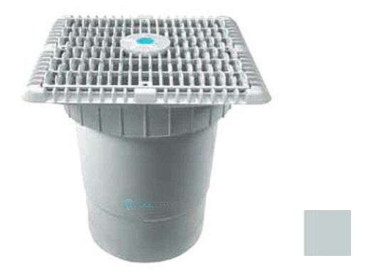 AquaStar 9" Wave Anti-Entrapment Suction Outlet Cover & Vented Riser Ring and Double/Deep Frame with 6'' Socket Sump Bucket | Light Gray | WAV9WR103F
