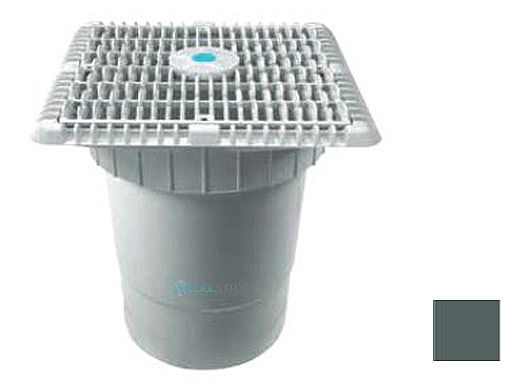 AquaStar 9" Wave Anti-Entrapment Suction Outlet Cover & Vented Riser Ring and Double/Deep Frame with 6'' Socket Sump Bucket | Dark Gray | WAV9WR105F