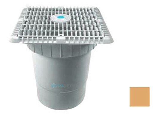 AquaStar 9" Wave Anti-Entrapment Suction Outlet Cover & Vented Riser Ring and Double/Deep Frame with 6'' Socket Sump Bucket | Tan | WAV9WR108F