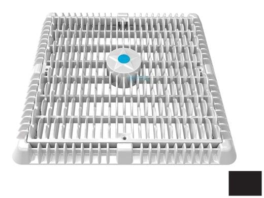 AquaStar 12" Square Wave Suction Outlet Cover with Vented Riser Ring with Mud Frame (VGB Series) | Black | WAV12WR102