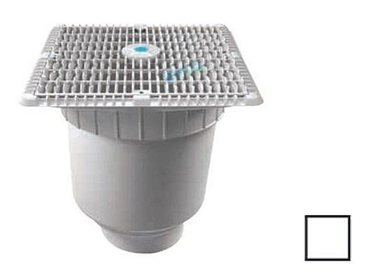 AquaStar 12" Square Wave Suction Outlet Cover with Vented Riser Ring with Double Deep Sump Bucket with 4" Spigot (VGB Series) White | WAV12WR101C